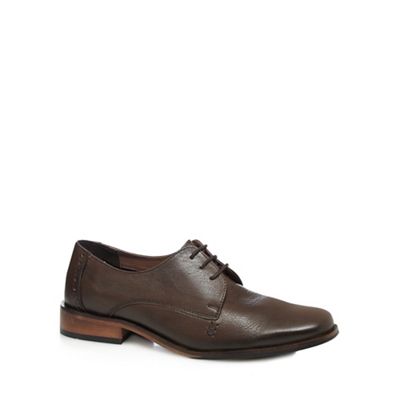 Brown 'Henderson' leather lace-up derby shoes